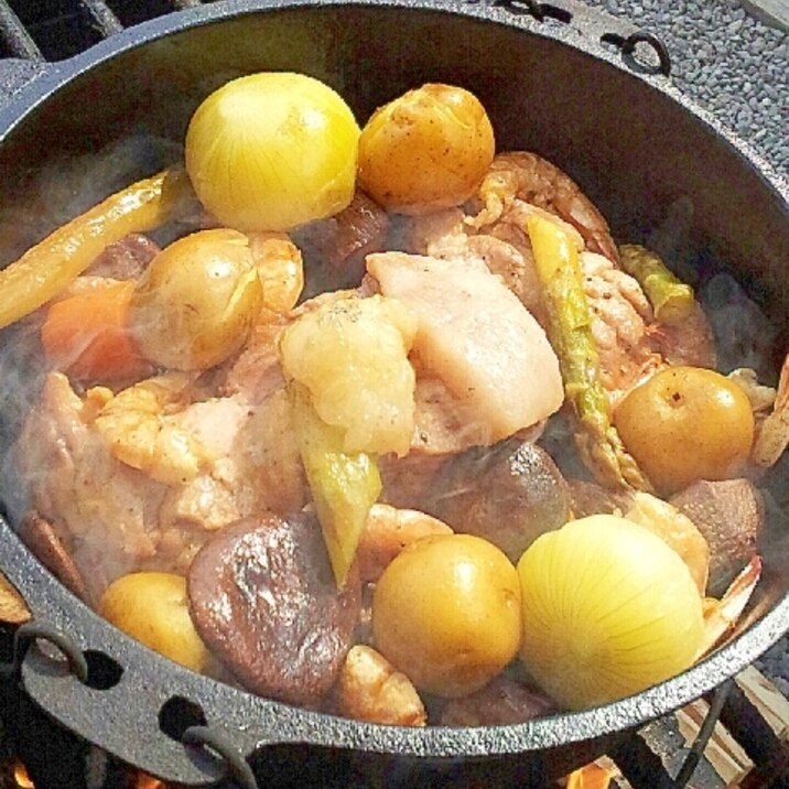 ダッチオーブンで お肉と野菜のクレソル蒸し焼き レシピ 作り方 By ラズベリっち 楽天レシピ